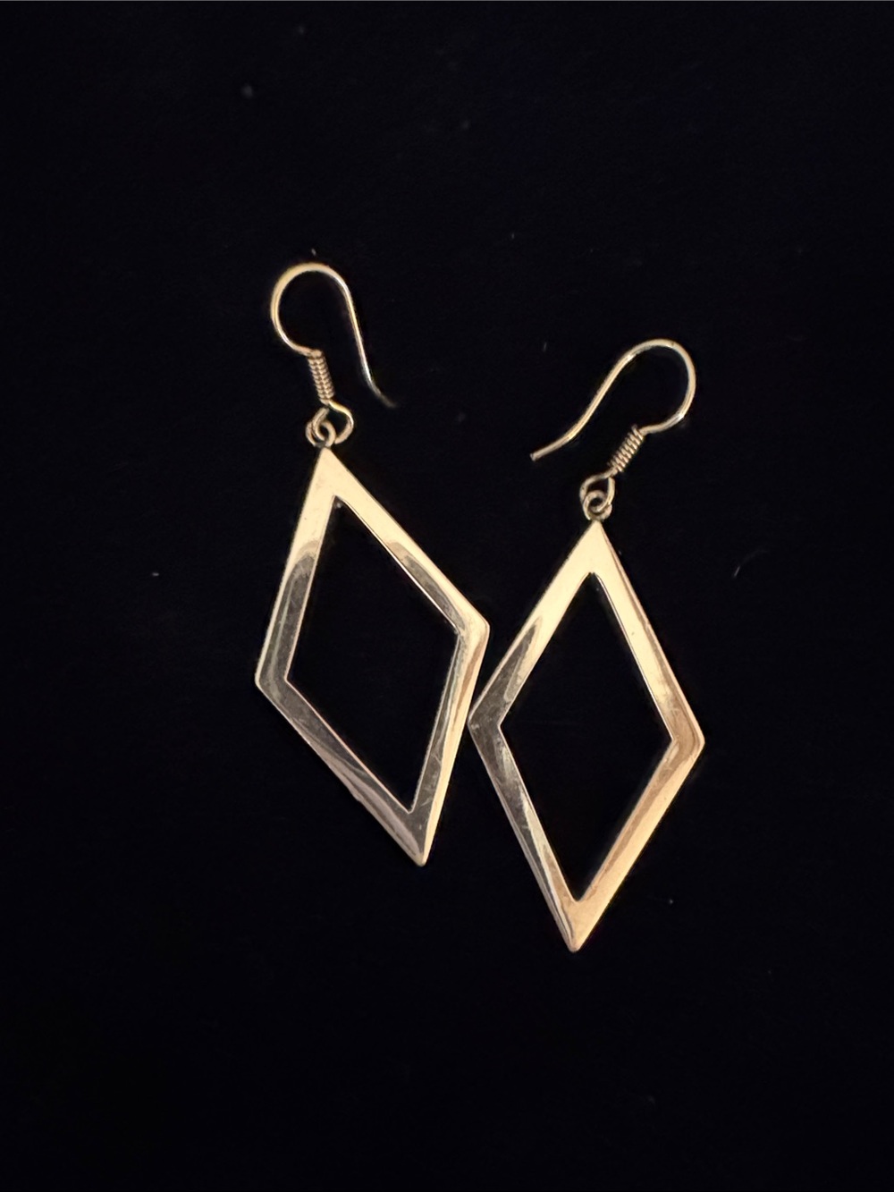 Charles Albert Alchemia Gold Open Diamond-Shaped Drop Earrings
